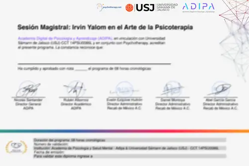 Ejemplo del certificado del programa