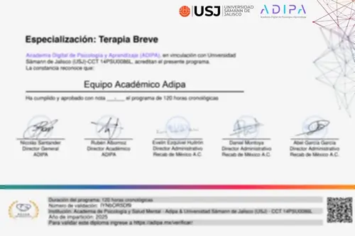 Ejemplo del certificado del programa